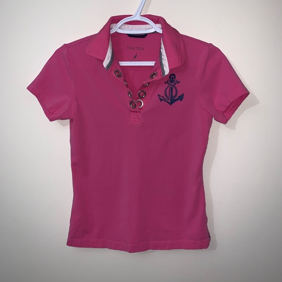 Nautica | Pink Classic Fit Split Neck Polo - Picture 5 of 10